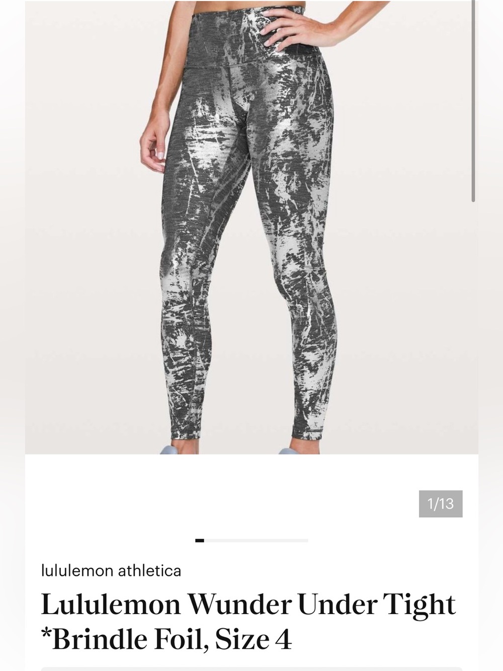 Women’s Lululemon Wunder Under 28” leggings high rise Brindle Foil size 4 Rare